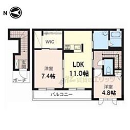 グランシャリオ 2LDKの間取図画像