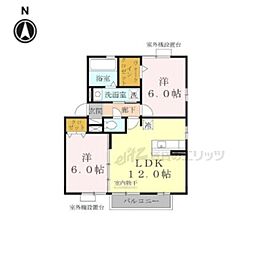 ファイン・コートB 2LDKの間取図画像