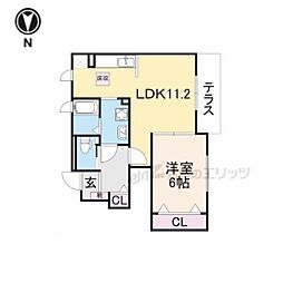 メゾンブリアン 1LDKの間取図画像