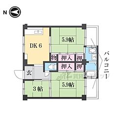 ビレッジハウス見瀬1号棟 3DKの間取図画像