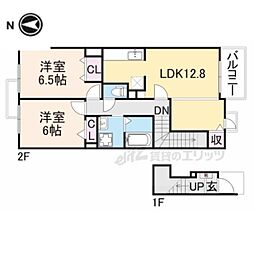 エレガンス 2LDKの間取図画像