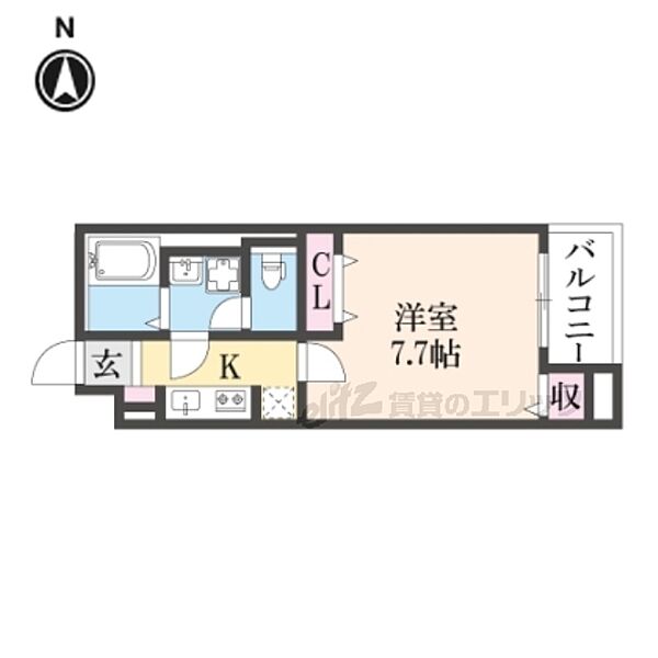 奈良県天理市川原城町(賃貸マンション1K・2階・27.68㎡)の写真 その2