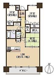 パークシティ堺東タワーズブライト 3LDKの間取図画像