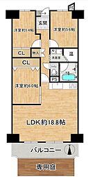 ローレルハイツ東天美 3LDKの間取図画像