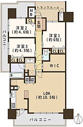 コスモシティ平野出戸駅前 3LDKの間取図画像