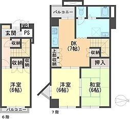 夙川ビューハイツ 3DKの間取図画像