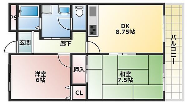 グランパティオ軽里 ｜大阪府羽曳野市軽里1丁目(賃貸マンション2DK・3階・52.00㎡)の写真 その2