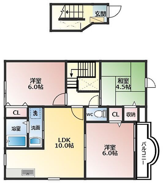 エレガンツァアロッジオI号館 ｜大阪府羽曳野市古市6丁目(賃貸マンション3LDK・2階・65.57㎡)の写真 その2