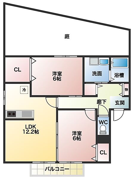 セドール富田林 ｜大阪府富田林市若松町2丁目(賃貸アパート2LDK・1階・62.15㎡)の写真 その2