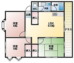 小山ハイツ  ｜ 大阪府富田林市向陽台2丁目（賃貸アパート3LDK・2階・58.00㎡） その2