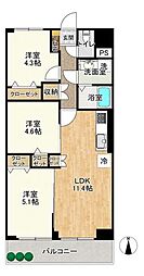 東武大師前サンライトマンション3号館 3LDKの間取図画像