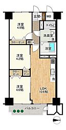 いづみハイツ竹の塚 3LDKの間取図画像
