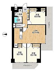 西新井マンション 3LDKの間取図画像