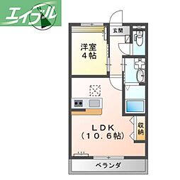 アレグリア 1階1LDKの間取り