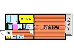 カフェテリアワケ3 1Kの間取図画像