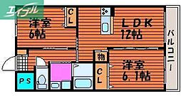 福富リングマンション 2LDKの間取図画像