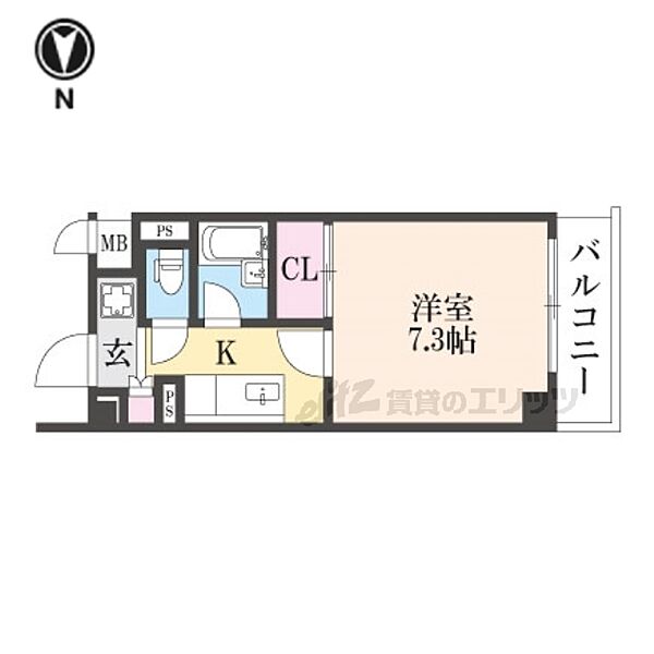 奈良県大和郡山市茶町(賃貸マンション1K・3階・23.44㎡)の写真 その2