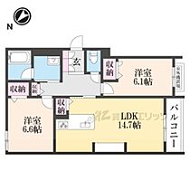 シャーメゾン　グリナージュ 202 ｜ 奈良県奈良市学園北1丁目（賃貸マンション2LDK・2階・65.43㎡） その2