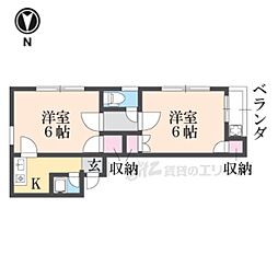 ODA伊加賀bld. 2Kの間取図画像