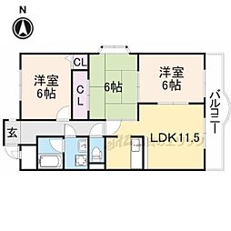 ベルドミール 3LDKの間取図画像