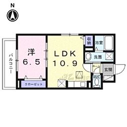 千石東町アパート 1LDKの間取図画像