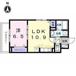 千石東町アパート 2階1LDKの間取り