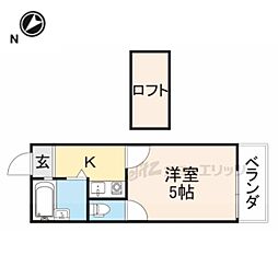 MAYUMIハイツ枚方12番館 ワンルームの間取図画像