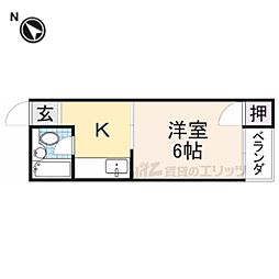 アーバンハイツ桜町 1Kの間取図画像