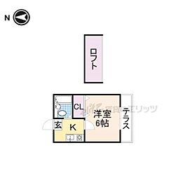 ショウロ御殿山 1Kの間取図画像