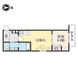 ESCALA四條畷 1LDKの間取図画像