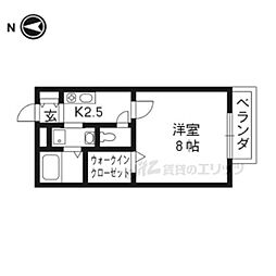 バルカディロッチャ 1Kの間取図画像