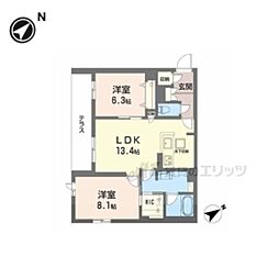 シャーメゾン スターセント 2LDKの間取図画像