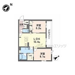シャーメゾン スターセント 2LDKの間取図画像