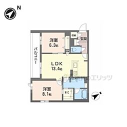 シャーメゾン スターセント 2LDKの間取図画像