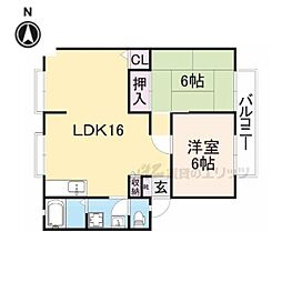 ハイツのむら 2LDKの間取図画像
