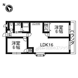 レオハイム津田2 2LDKの間取図画像