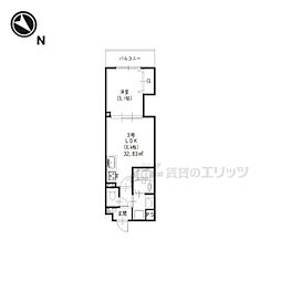 クリエオーレ星田 1LDKの間取図画像
