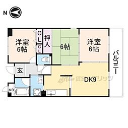 ノースコート 2LDKの間取図画像