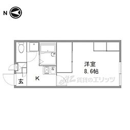 レオパレスプルメリア 1Kの間取図画像