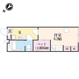 レオパレスWildBoar 1Kの間取図画像