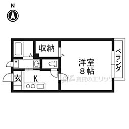 ヴェルデパエーゼ 1Kの間取図画像