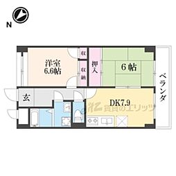 ヨコヤママンション1号館 2DKの間取図画像