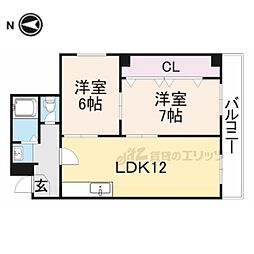 ロイヤルハイツさつき丘 2LDKの間取図画像