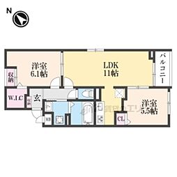 スターリーガーデン 2LDKの間取図画像