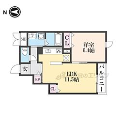 ネオ・シルフィール 1LDKの間取図画像