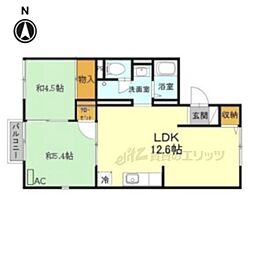 奥野ハイツ 1LDKの間取図画像