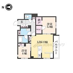 シャーメゾンルフルーヴ 2LDKの間取図画像