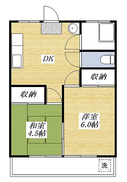 東京都日野市神明3丁目(賃貸マンション2DK・2階・39.70㎡)の写真 その2