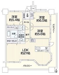 パステル音羽 3LDKの間取図画像