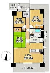 パレス泉北深井 3LDKの間取図画像